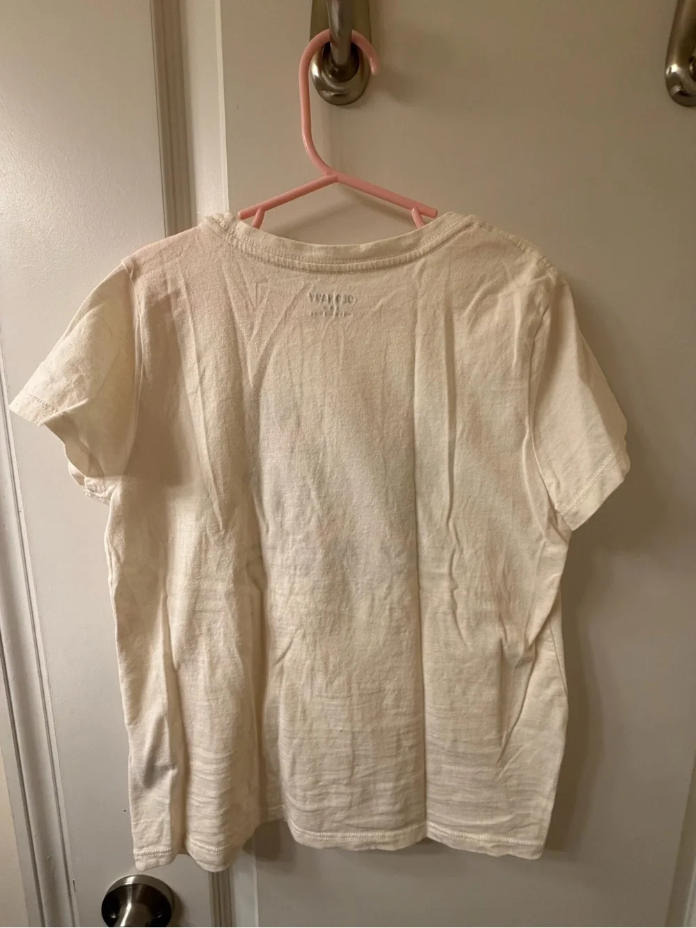Old Navy White Tee with Pink Leopard Wearing Black Heart Sunglasses